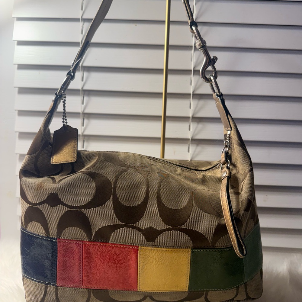 Coach Brown and Multicolor Patchwork Shoulder Bag - image 2